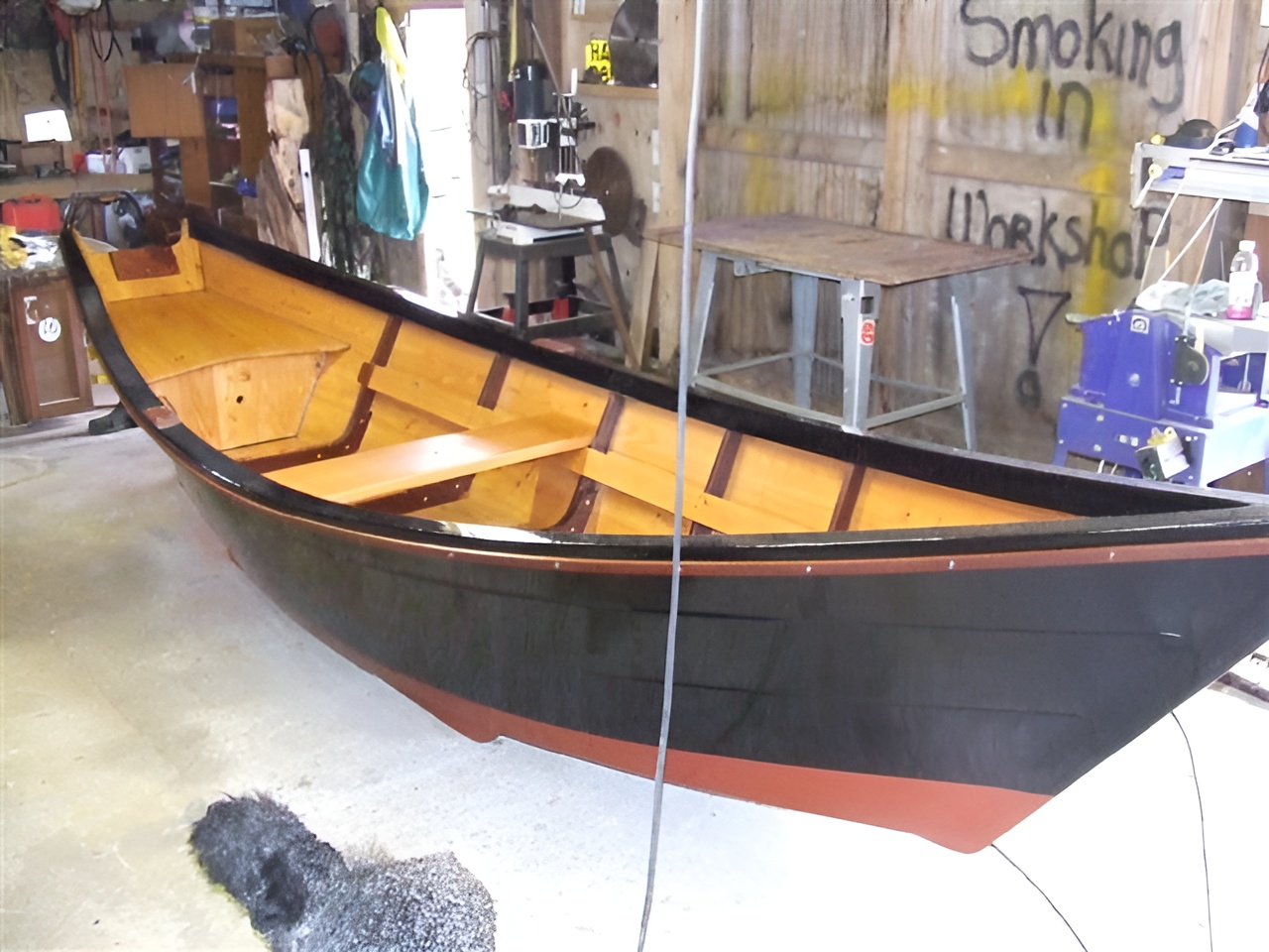 Completed Grand Banks dory built by a first-time boat builder