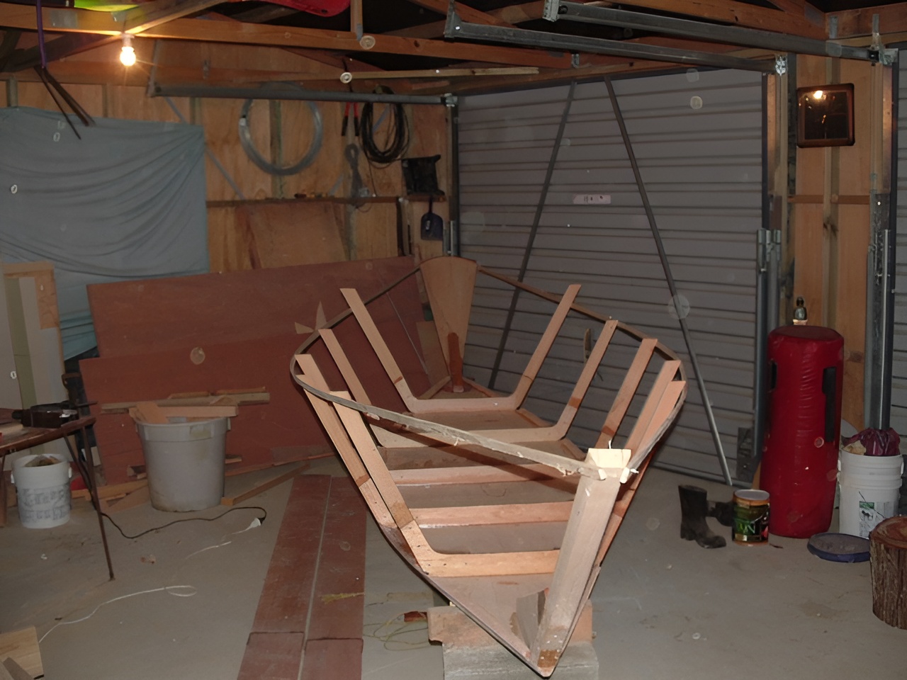 Grand Banks dory framing in progress, home workshop